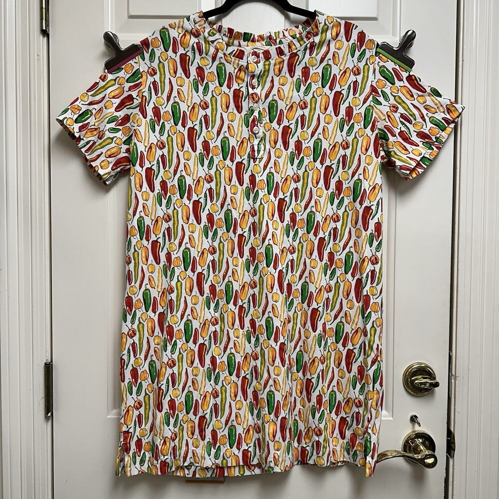 Vera Bradley 100% Cotton Henley Night Dress Spice It Up Jalapeño Chili Pepper M